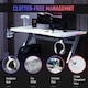 image 4 of HOMCOM Gaming Desk with Hook Cup Holder LED & Cable Management, White