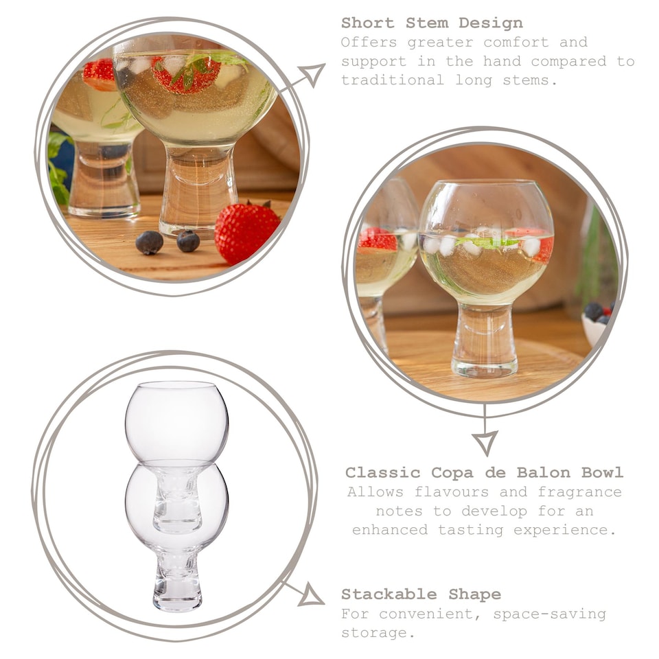 image 1 of Rink Drink Short Stem Gin Glasses - 525ml - Pack of 6