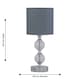 image 6 of Chrome Two Ball Table Lamp with Grey Cotton Shade Chrome | Grey