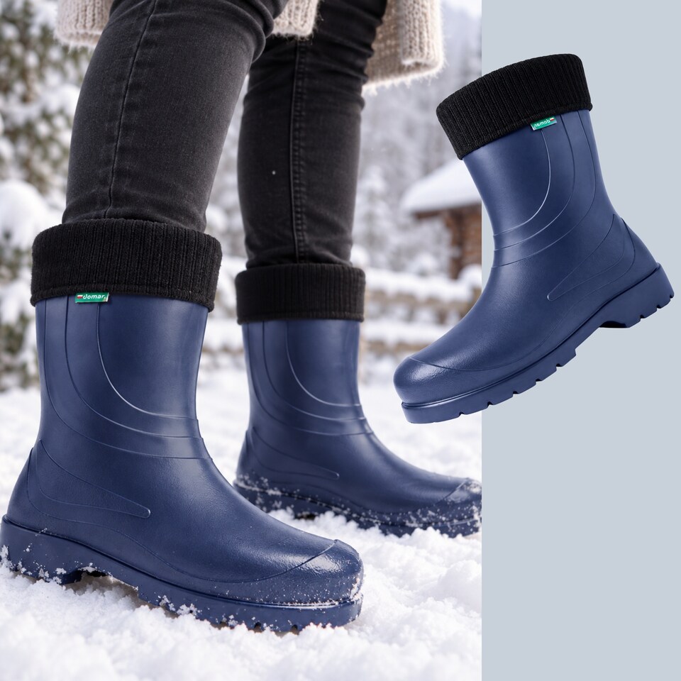 image 1 of Laura Waterproof Women's EVA Wellies with a removable warming liner Blue EU42