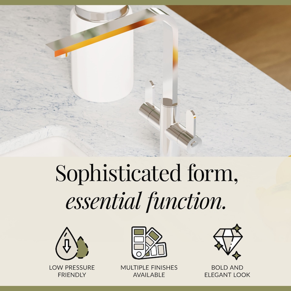 image 1 of Chara Kitchen Sink Mono Mixer Tap - Chrome Dual Lever Handles | Silver | Chrome | 1