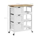 image 7 of HOMCOM Rolling Kitchen Island Cart, Bar Serving Cart, Compact Trolley White