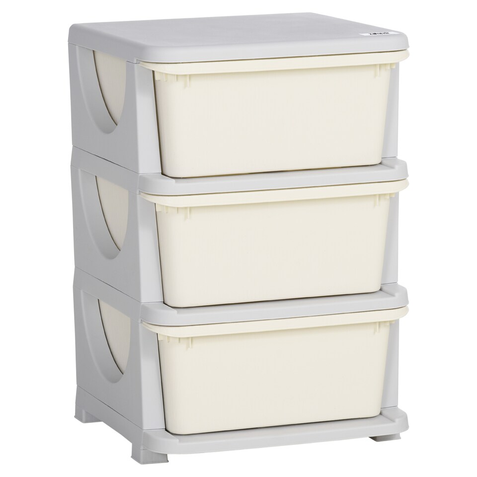 image 1 of HOMCOM Kids Storage Units with Drawers Chest Dresser Tower | Cream | 37 x 37 x 56.5 cm