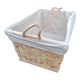 image 3 of Rope Handle Wooden Weave Lined Storage Basket