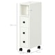 image 7 of kleankin Slim Bathroom Storage with 2 Drawers, 2 Open and Wheels, White