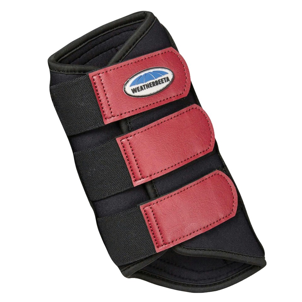 image 1 of Weatherbeeta Single Lock Brushing Boots - Black/Maroon - Warmblood