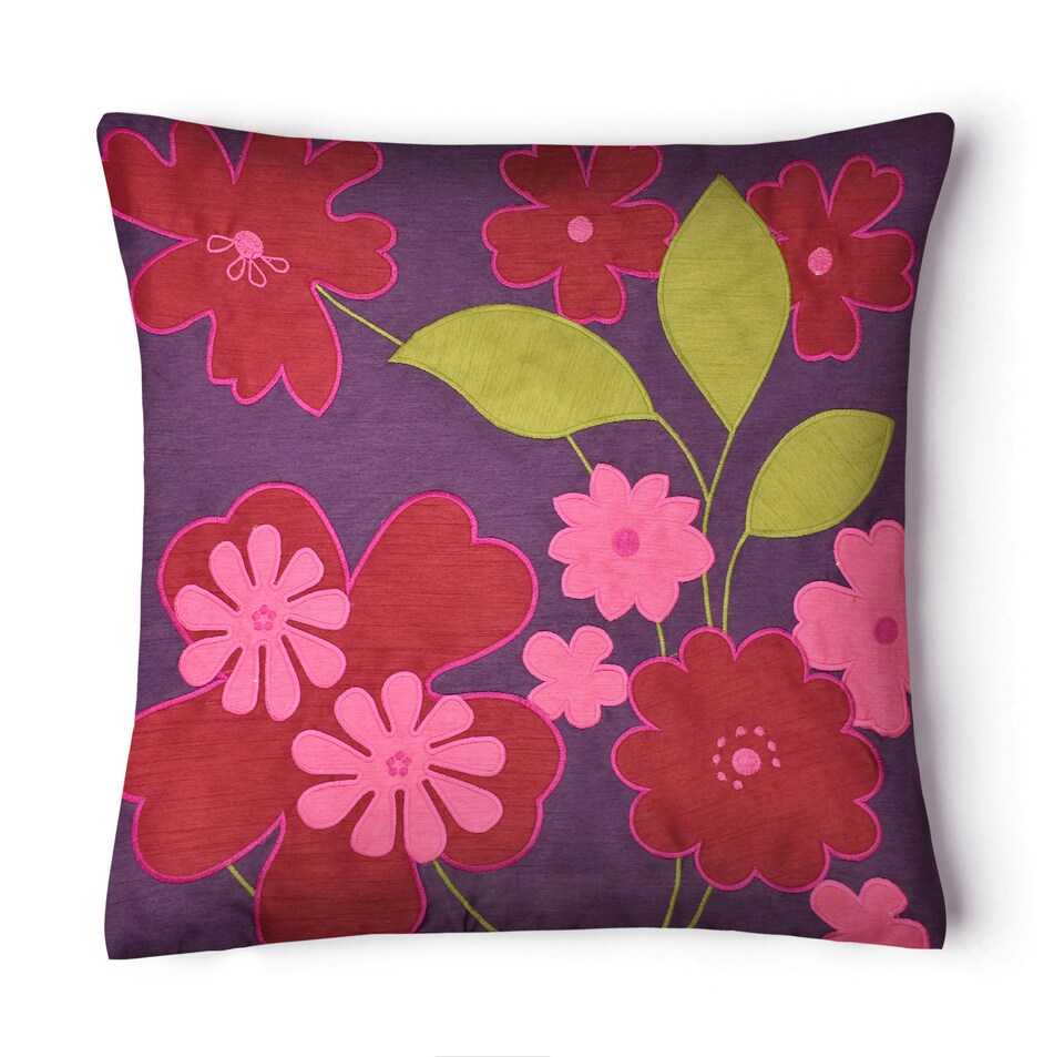 Modern Applique Cushion - 43cm x 43cm | White | Cream