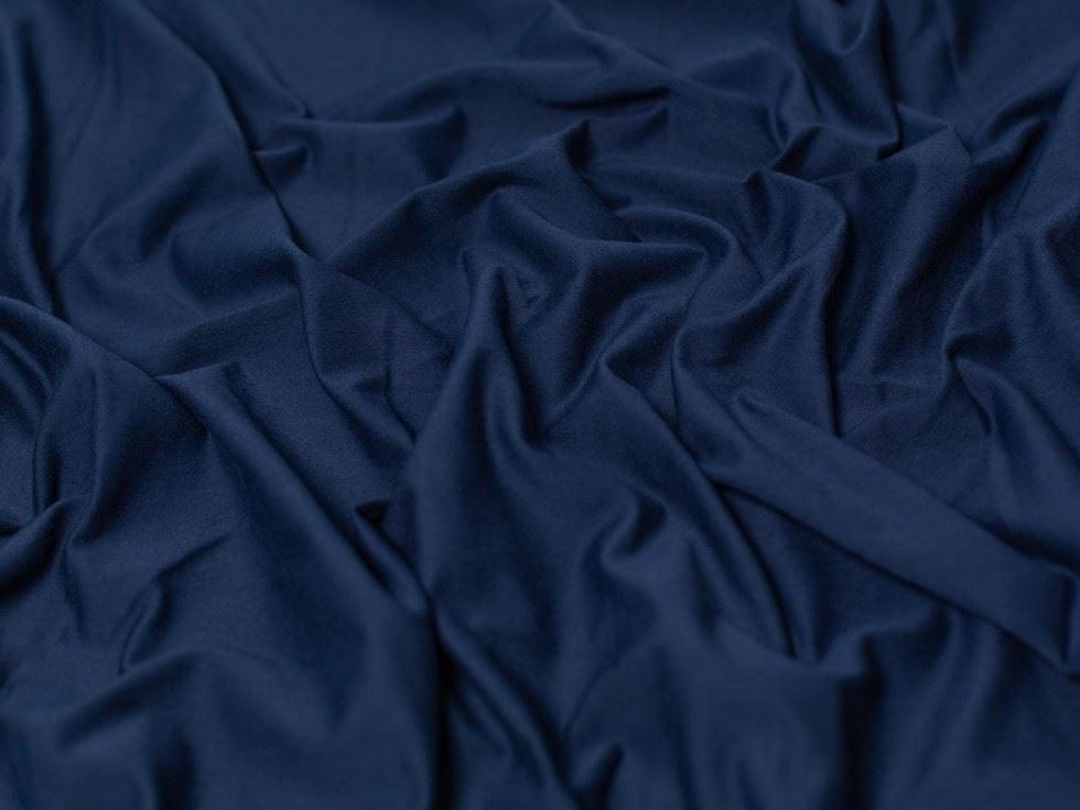 Minerva Core Range Navy Cotton Lycra Jersey Stretch Knit Fabric for Dressmaking, 150cm / 59" Wide - per metre