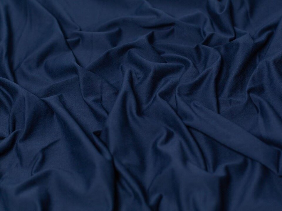 Minerva Core Range Navy Cotton Lycra Jersey Stretch Knit Fabric for Dressmaking, 150cm / 59" Wide - per metre