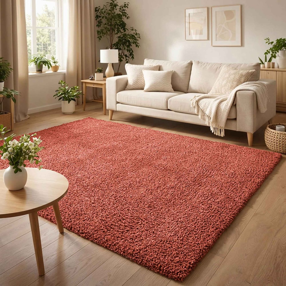 image 1 of Desire Rugs Ainsley Plain Living Room Shaggy Area Rug