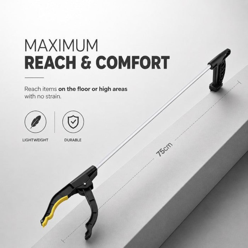 image 1 of Keplin Litter Picker 75cm Long Reach Grabber Tool with Magnetic Pick Up Tip, Pack of 8