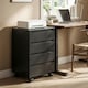 image 2 of HOMCOM Mobile Vertical Filing Cabinet with 4 Drawers for Home Office, Black