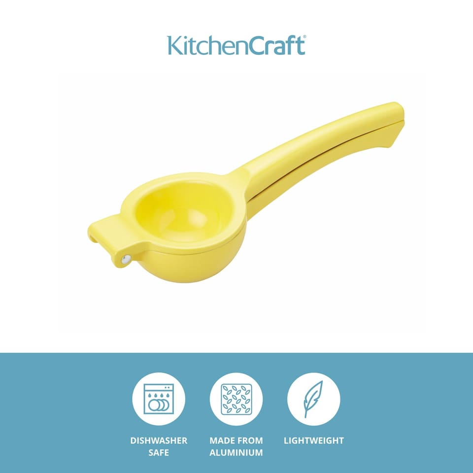 image 1 of KitchenCraft Lemon Squeezer Yellow Metal