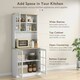 image 4 of HOMCOM 72" Kitchen Solid Storage Sideboard Cabinet with Glass Door, White