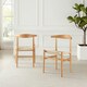 image 2 of Furniturebox Lugar 2x Solid Beech Wooden Rope Dining Chairs