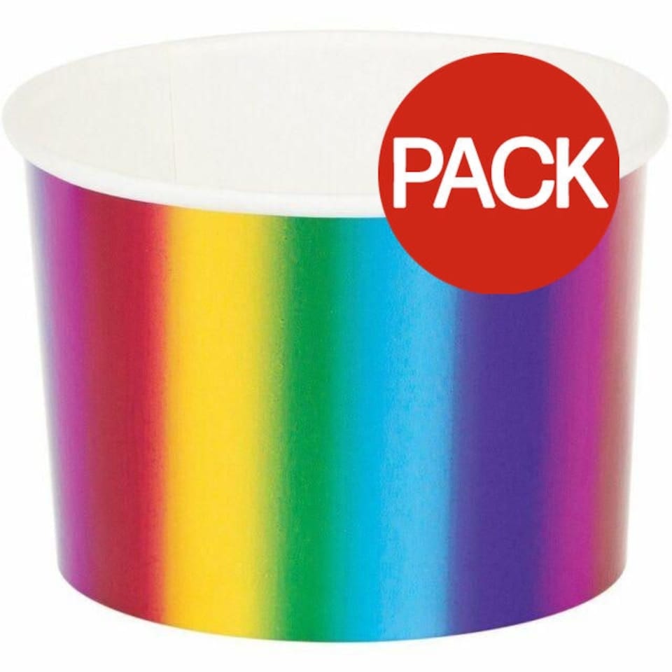 Creative Party Metallic Rainbow Treat Cup (Pack of 6) - Multicoloured - One Size