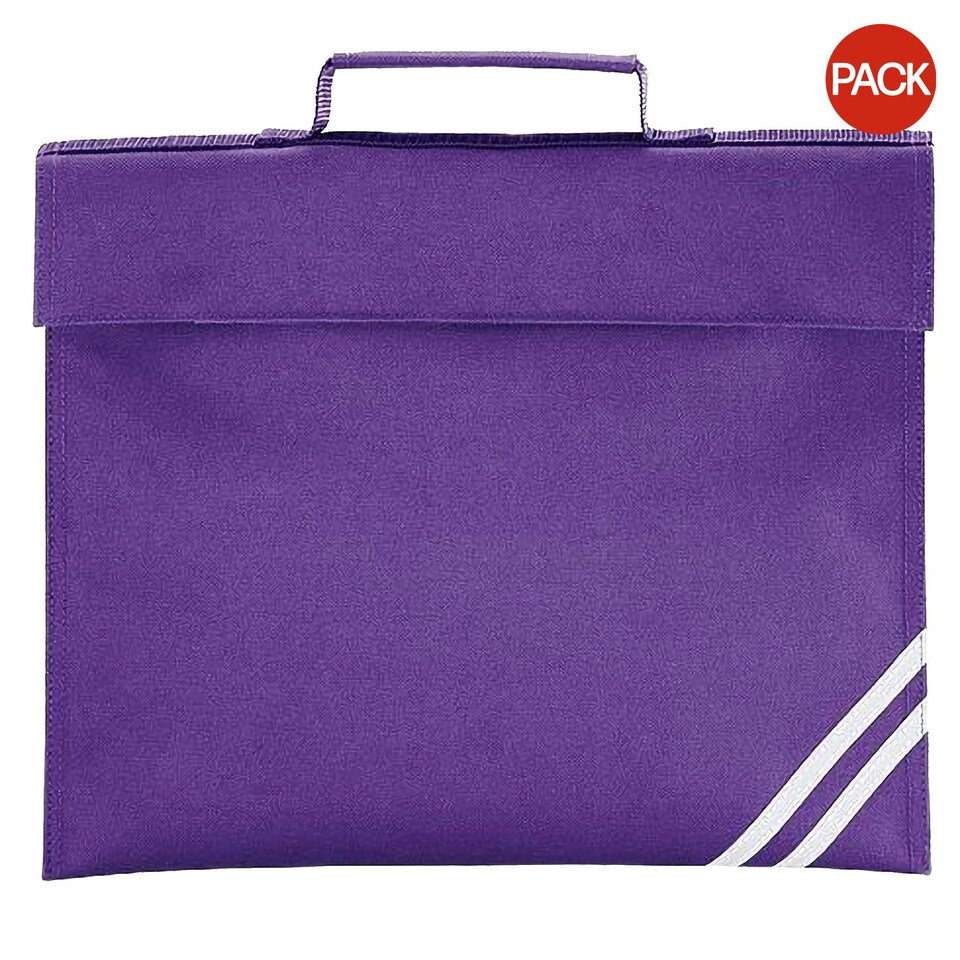 image 1 of Quadra Classic Book Bag - 5 Litres (Pack of 2) - Purple - One Size Purple