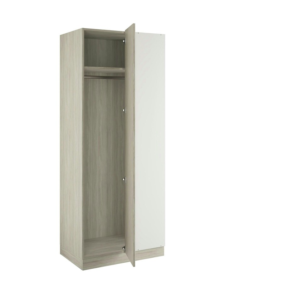 image 1 of Classic Square Panel Urban Oak Blind Corner Wardrobe Brown