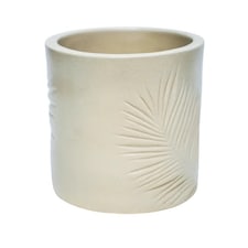 Kew Sago Palm Planter - Stoneware - L16.5 x W15.5 x H18 cm - Ivory White