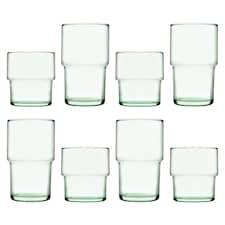 Pasabahce 8pc Aware Hill Recycled Stacking Glassware Set - Green | Green