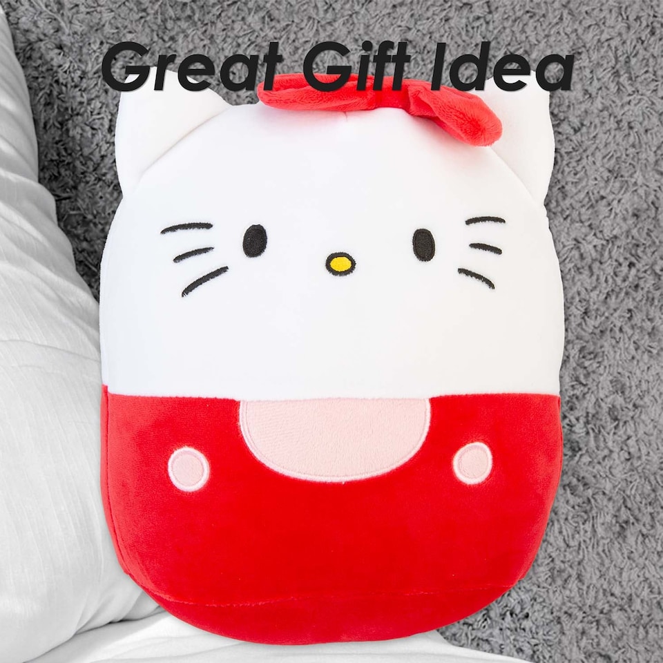 image 1 of PMS Hello Kitty Oval Cushion Plush Red and White Theme - 22cm x 16cm