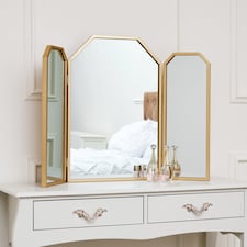 gold ornate arched triple dressing table mirror 80cm x 56cm Womens Shoes