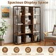 image 4 of COSTWAY 12-Cube Bookcase Freestanding Bookshelf Brown Brown