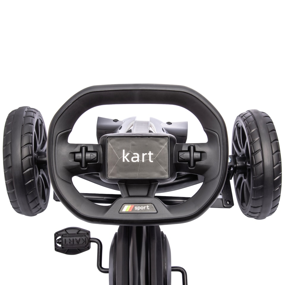 image 1 of HOMCOM Children Pedal Go Kart, Kids Ride On Racer with Adjustable Seat, Swing Axle, Shock Absorption EVA Tyres, Handbrake, for Ages 3-8 Years, Black