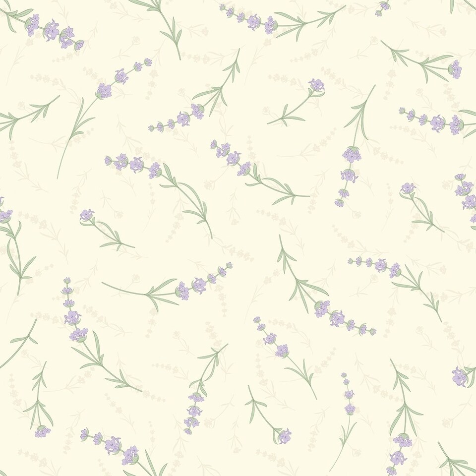 image 1 of Lavender Cascade Wallpaper in Cream Multi