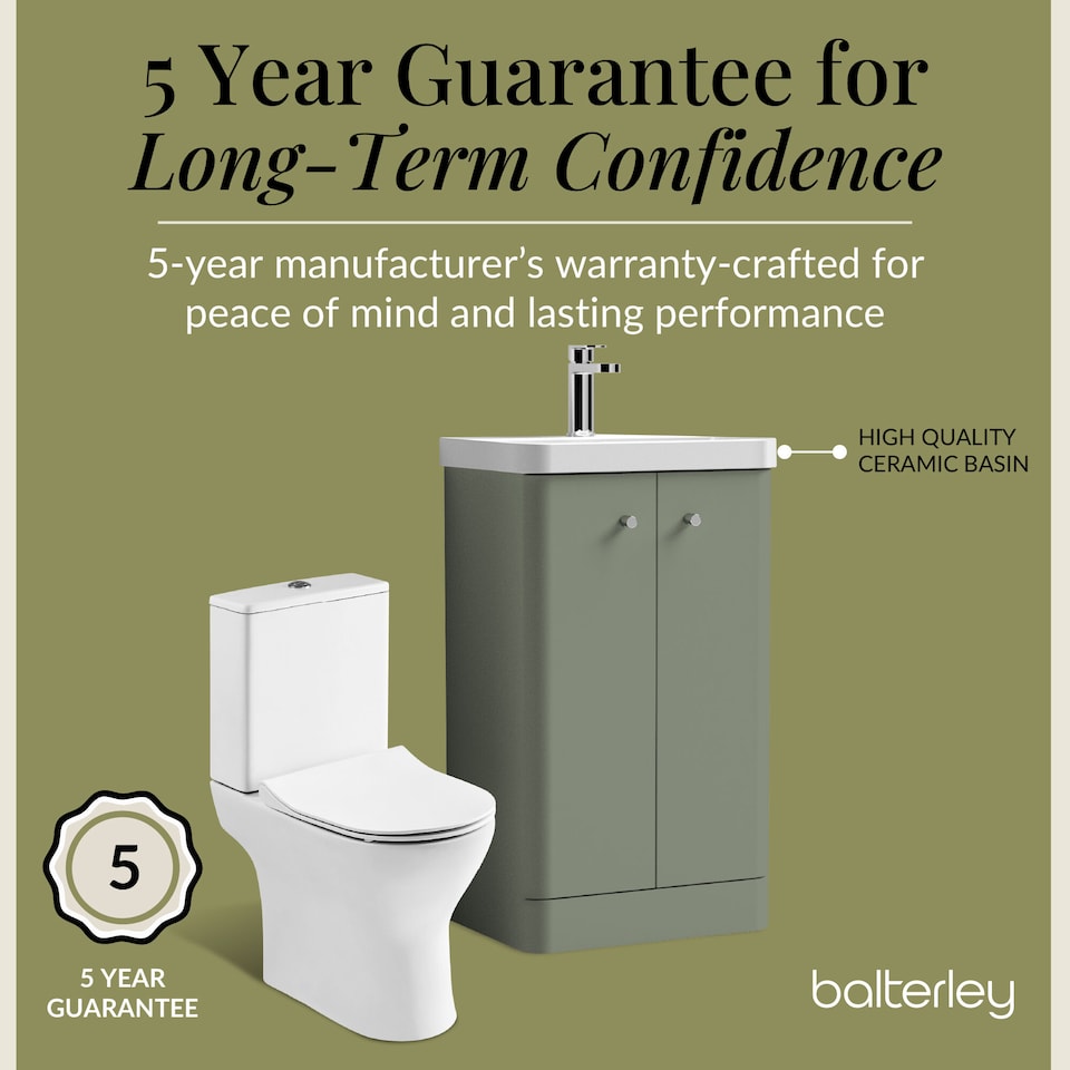 image 1 of Floor 2 Door Bathroom Vanity Unit, Tap & Toilet Pack, Green, 479mm | Green | Satin Green