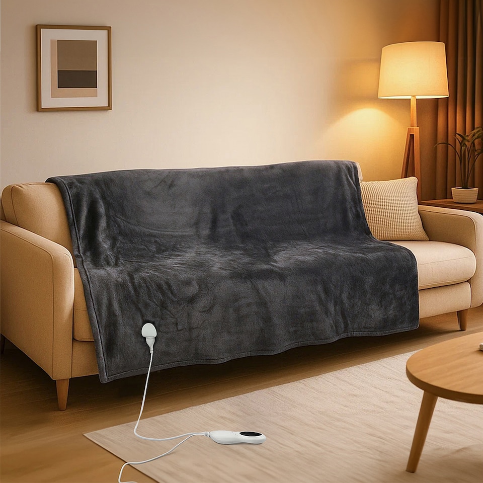 image 1 of Lavio Electric Heated Blanket Throw Soft Flannel Washable Fast Heat