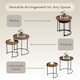 image 4 of Vida Designs Brooklyn Round Nest of Tables 2 Piece Set Nesting Sofa Bedside Side Table, Dark Wood