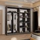image 4 of Modern Mirror Sliding Wardrobe with Gloss Strips & Storage