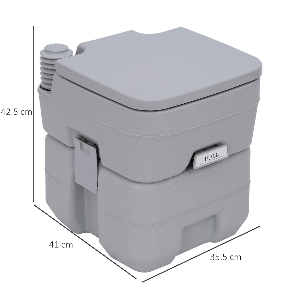 image 1 of Outsunny 20L Camping Toilet Portable Travel WC Caravan Picnic Fishing Restroom