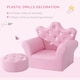 image 3 of HOMCOM Kids Sofa Set, 2PCs Crown-Themed Child Armchair with Ottoman, Pink 