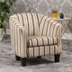 image 3 of Aurora Striped Fabric Tub Chair - Black