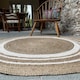 image 2 of KHIDAKEE Round Border Beige Rug with Hand Woven - Jute - L60 x W60 - Natural Brown