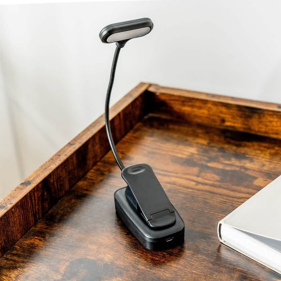 image 1 of ValueLights Clip-On Black Rechargeable Battery Powered Magnetic Book Light