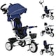 image 1 of HOMCOM 6 in 1 Kids Trike for 1-5 Years, Toddler Tricycle Folding Bike with Parent Handle, Reversible Seat, Storage Basket, Canopy, 5-point Seat Harness, Dark Blue