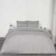 image 1 of OHS Hotel Quality Satin Stripe Duvet Cover and Pillowcase Set, Single - Silver