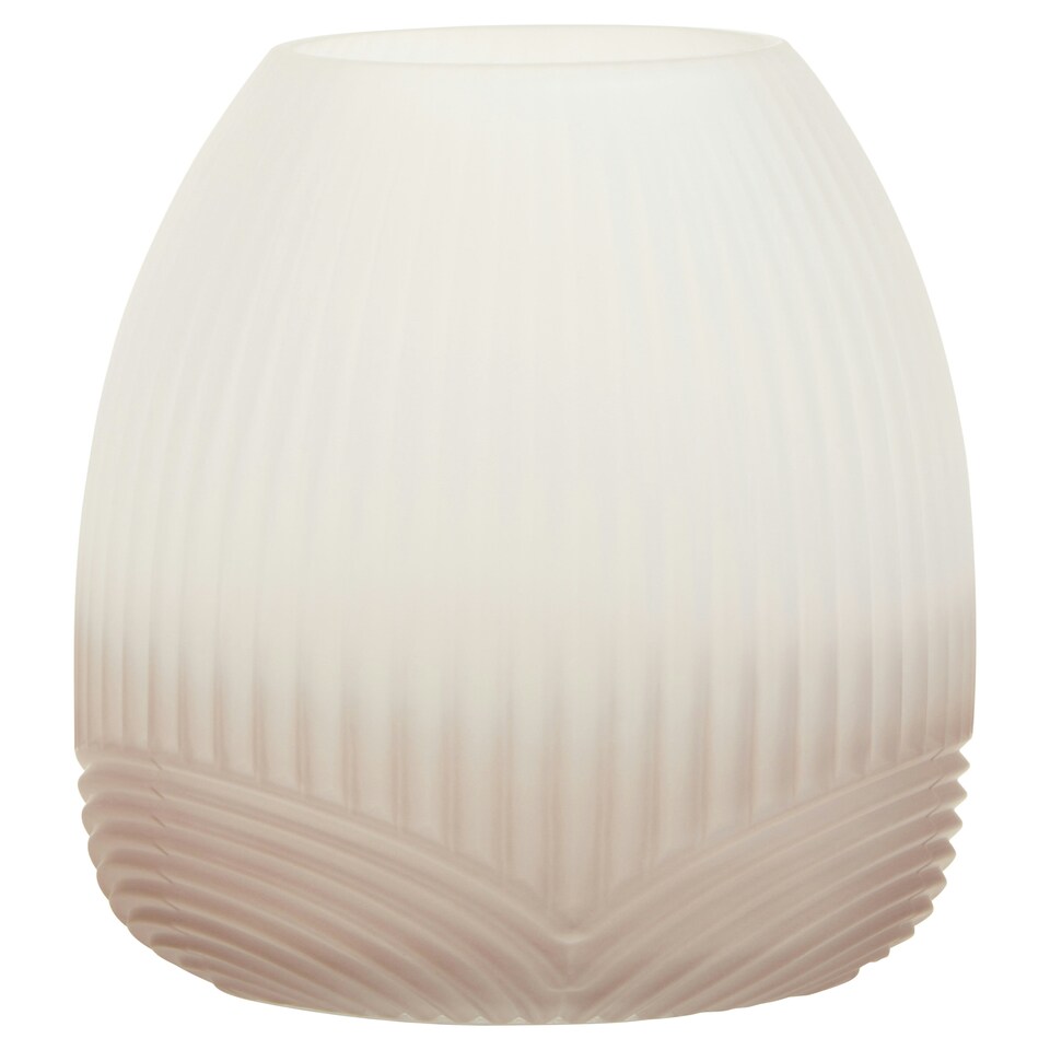 image 1 of Interiors by Premier Small Grey Ombre Glass Vase, Ribbed Glass Vase, Textured Modern Vase, Chic Flower Vase, Grey Glass Vase Grey