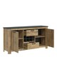 image 3 of Rapallo 2 Door 2 Drawer Sideboard with Wine Rack in Chestnut and Matera Grey
