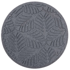 Stepping Stones Rubber Path Walkway Stone Geo Leaves Design - Grey - Pack of 1 | Grey | Grey | Pack of 1