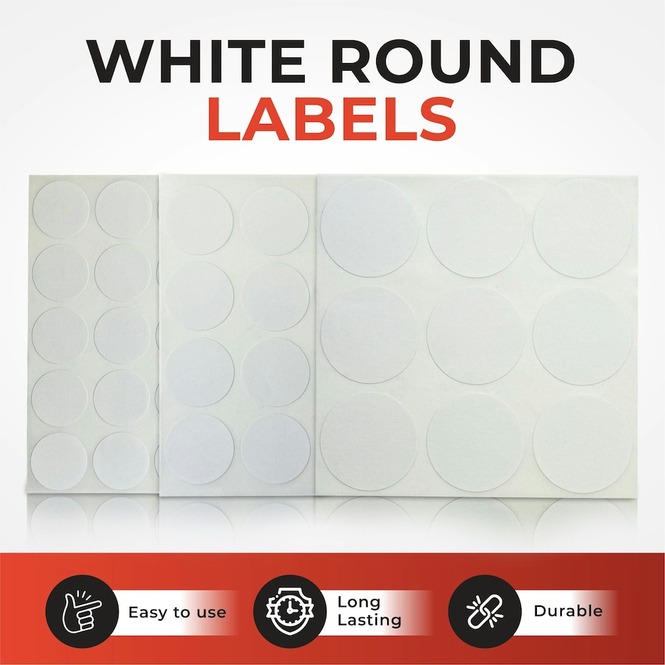 image 1 of Pack of 140 White 19mm Round Labels - Stickers