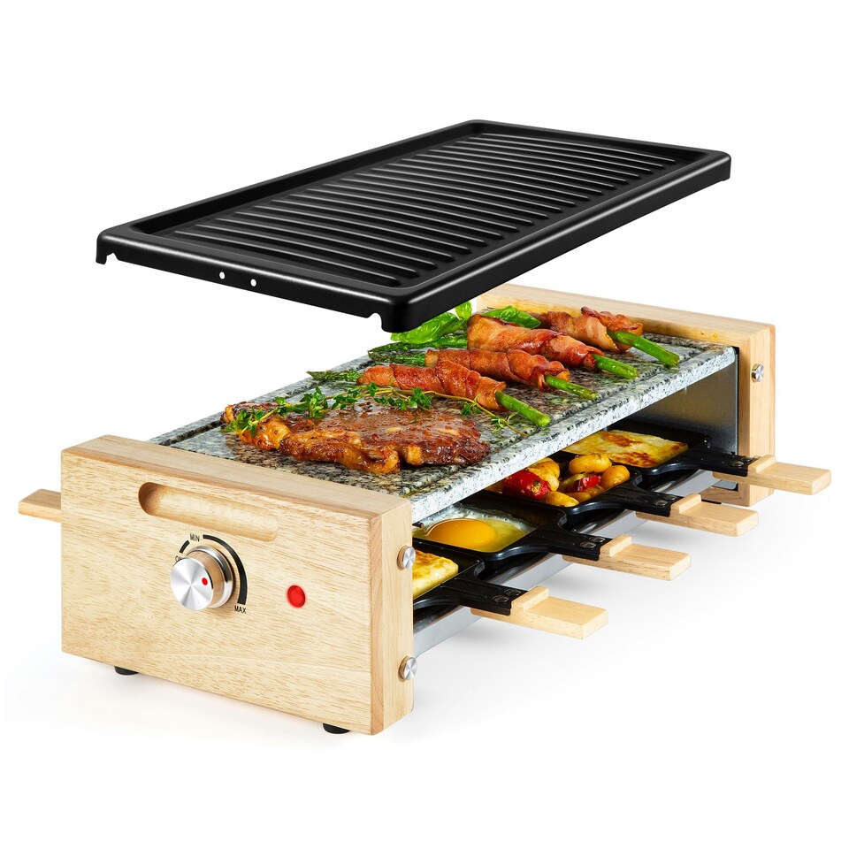 image 1 of VonShef Raclette Grill Stone Electric for 8 Person 1200W