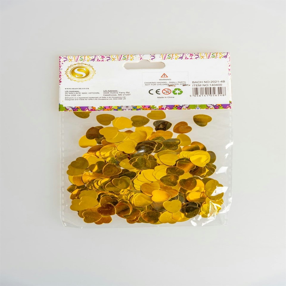 image 1 of Heart Confetti Gold 14g, 1 Pack