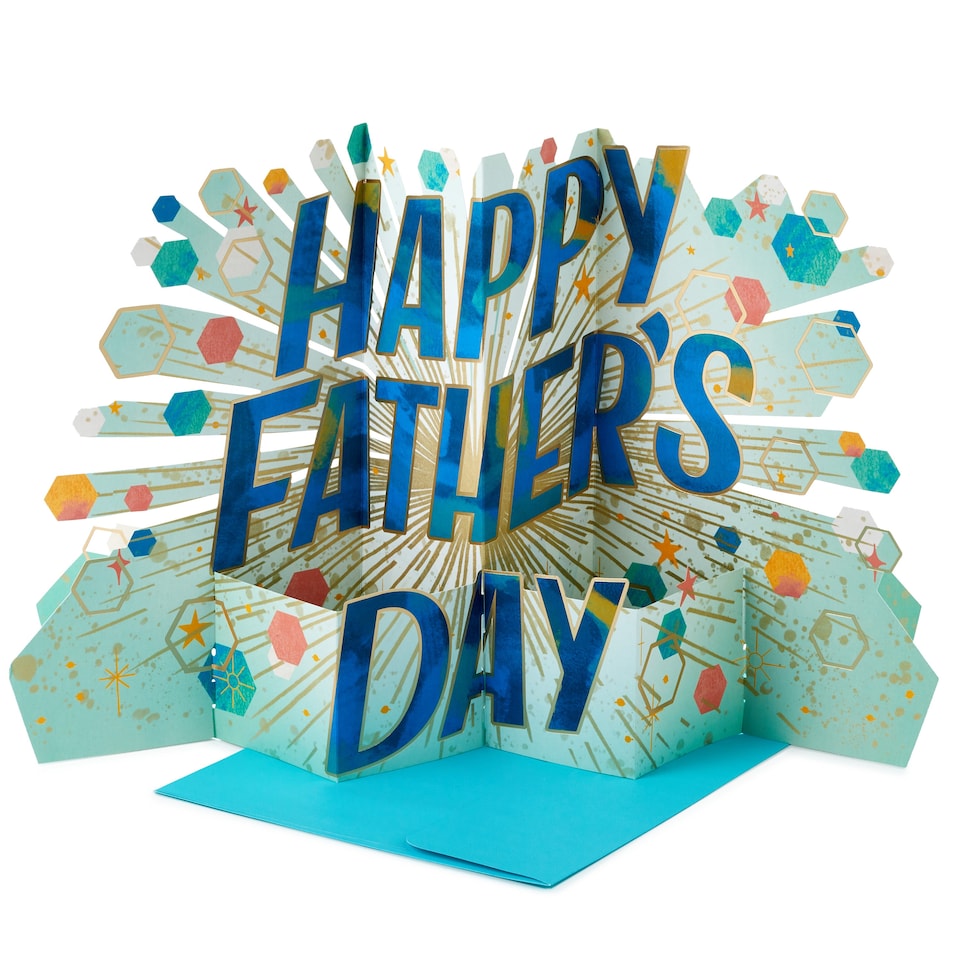 image 1 of Hallmark Jumbo Father's Day Card - 3D Pop-Up Banner Design