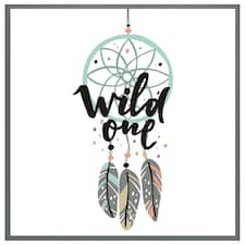 Cute print in boho style (Picutre Frame) Grey | S