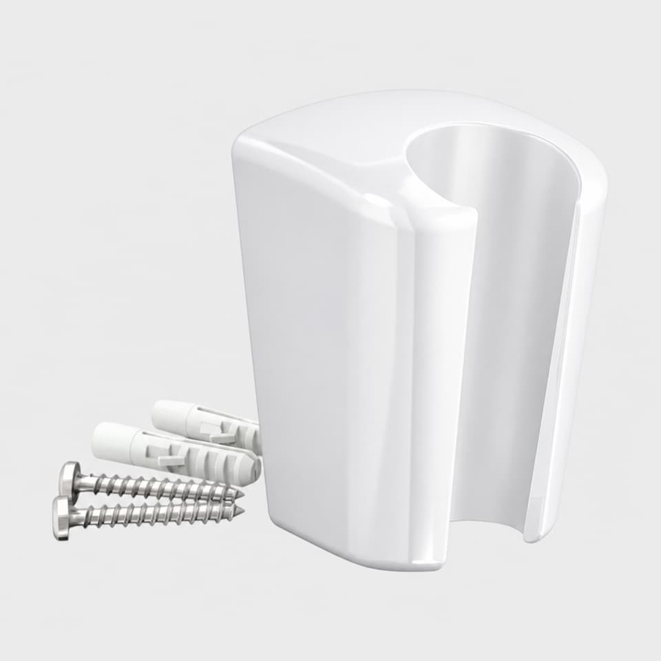 image 1 of Showerdrape White Shower Wall Bracket Fixed