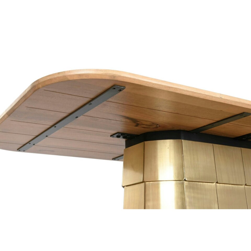 image 1 of Dining Table Home ESPRIT Golden Brass Mango wood 210 x 110 x 76 cm N/A